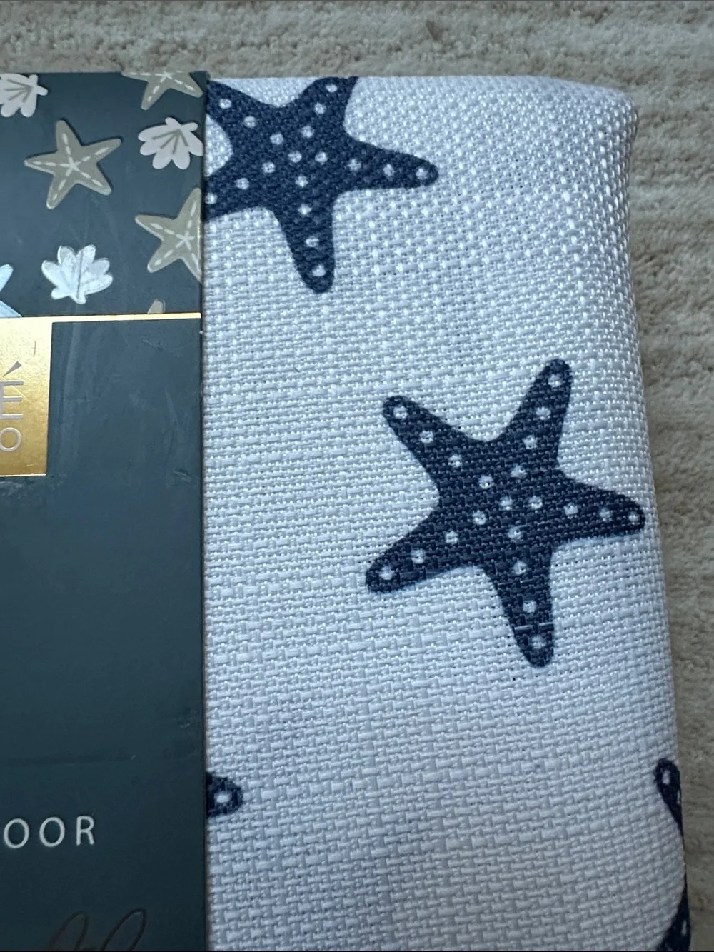 Coterie Studio Blue Starfish Tablecloth Ocean Indoor Outdoor Beach 60x84 Inches